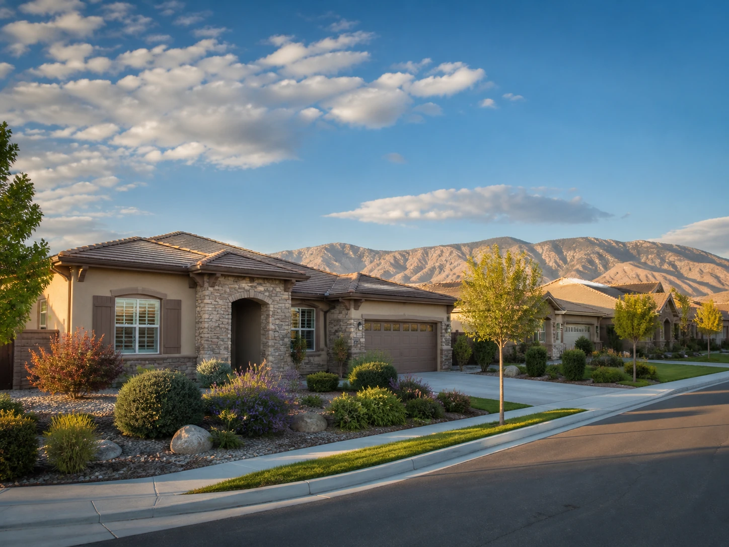High-desert road, Joshua trees, and mountain scenery in Palmdale